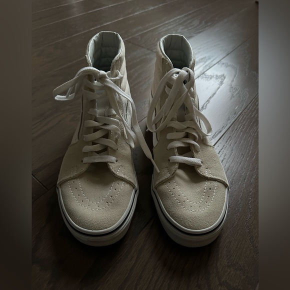 Vans Sk8 Hi Sneakers Cream Bone Suede Women’s 7 - Picture 1 of 9